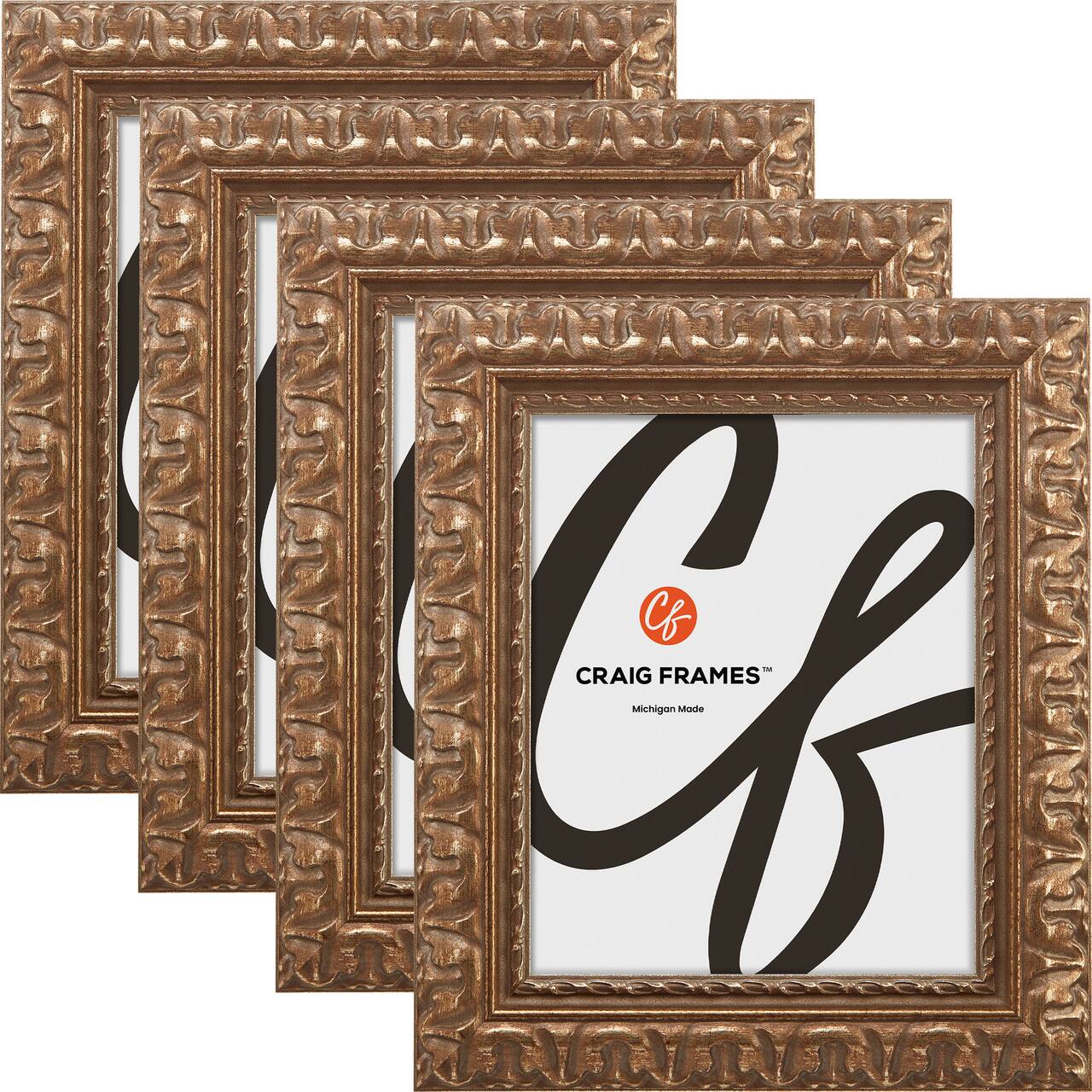 4 Pack Craig Frames Bravada Ornate Bronze Picture Frame